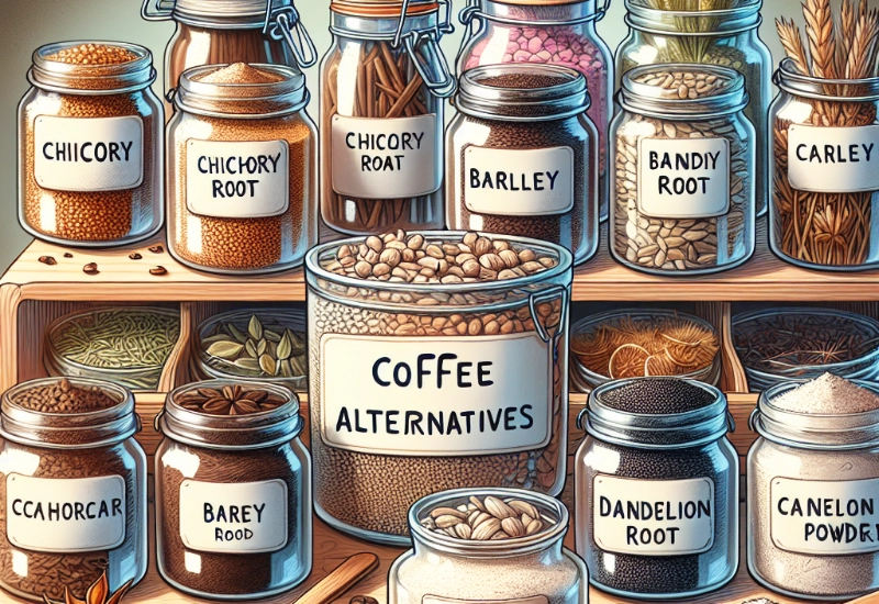 Glass Jars of Organic Coffee Alternatives